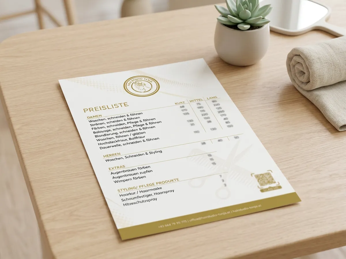Hair Studio Tanja – Preisliste